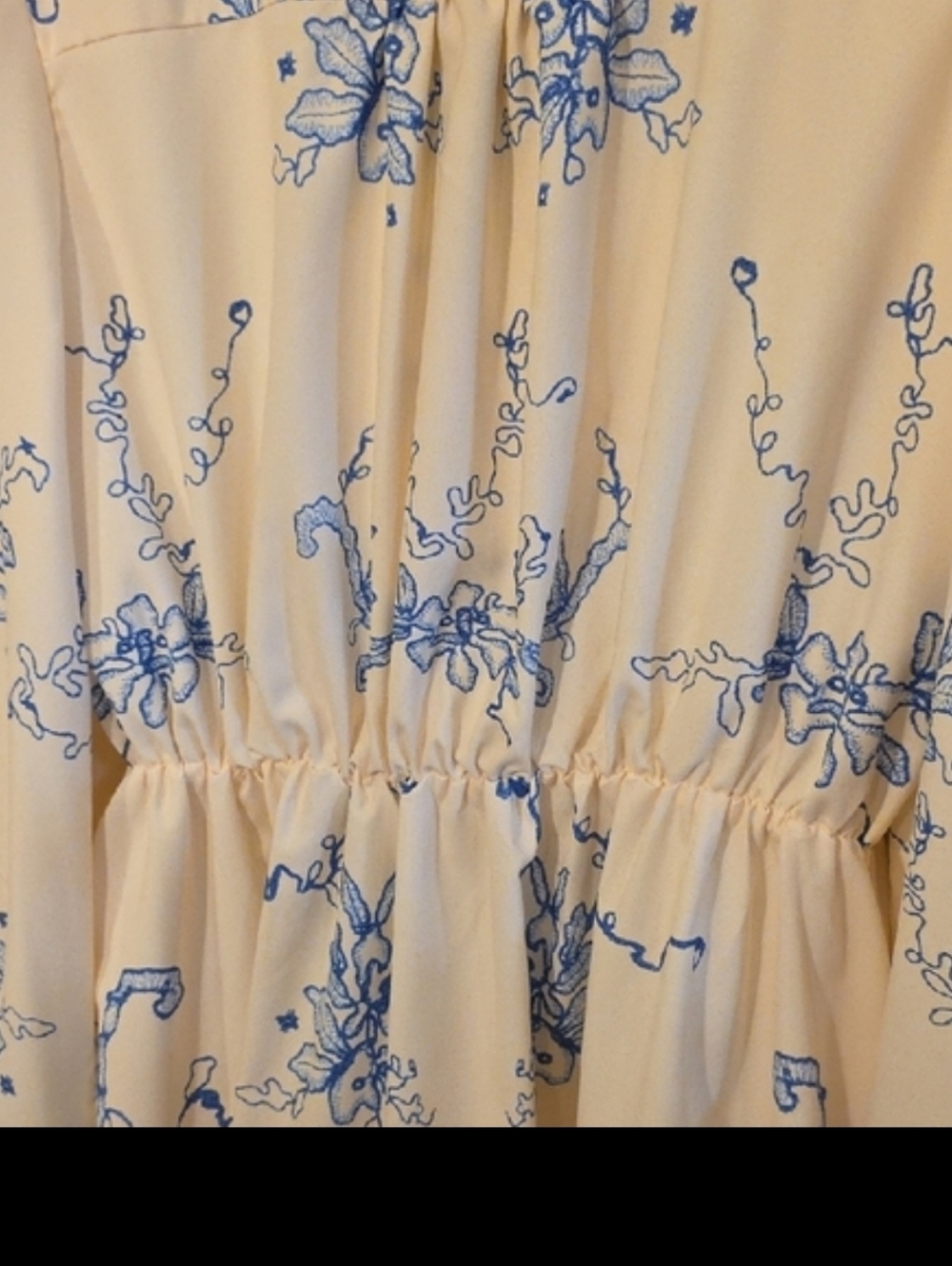 Cupshe Boho Orchids Ruffuled Mini Dress, Blue & Cream - Picture 12 of 13